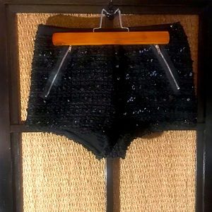 Sequined shorts black